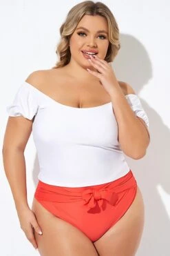 Stylish White Puff Sleeve Woman Tankini Top 13 Stylish White Puff Sleeve Woman Tankini Top -Meetcurve Shop b detan168001 6