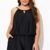 Black High Neck Fashion Tankini Top -Meetcurve Shop b detan171001 1