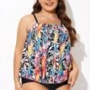 Detachable Neck Strap Blouson Bandeau Tankini Top -Meetcurve Shop b detan172001 1 1