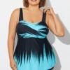 Cross Front Wide Strap Blue Ombre Tankini Top 1 Cross Front Wide Strap Blue Ombre Tankini Top -Meetcurve Shop b detan179001 3