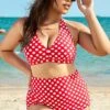 Energetic Dots Halter High Waist Bikini Set