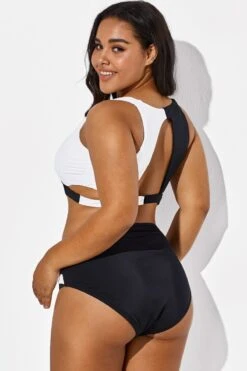 Colorblock Stylish Women Wrap Swimsuits Bikini Set -Meetcurve Shop b sfbk1911029 5