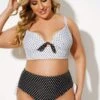Black & White Dots Sexy Underwire Bikini Set -Meetcurve Shop b sfbk2003021 1