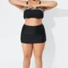 Black Beach Shirred Skirt With Built-in Brief -Meetcurve Shop b sfbt1911005 1