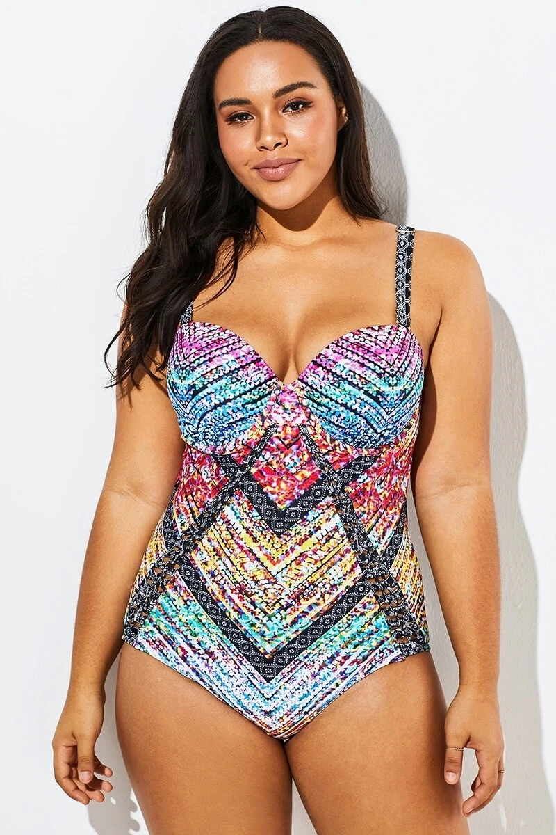 Technicolor Cut Out Underwire One Piece Swimsuit 5 Technicolor Cut Out Underwire One Piece Swimsuit - Image 3
