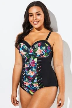 Lady Cut Out Mesh Underwire One Piece Swimsuit 10 Lady Cut Out Mesh Underwire One Piece Swimsuit -Meetcurve Shop b sfop1911015 3