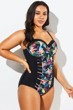 Lady Cut Out Mesh Underwire One Piece Swimsuit 11 Lady Cut Out Mesh Underwire One Piece Swimsuit -Meetcurve Shop b sfop1911015 4