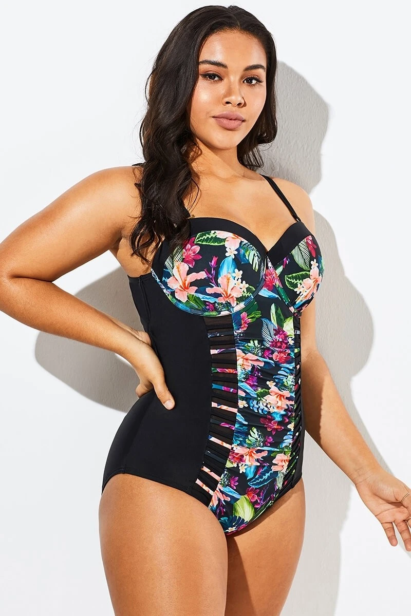 Lady Cut Out Mesh Underwire One Piece Swimsuit 6 Lady Cut Out Mesh Underwire One Piece Swimsuit - Image 4