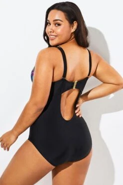 Lady Cut Out Mesh Underwire One Piece Swimsuit 12 Lady Cut Out Mesh Underwire One Piece Swimsuit -Meetcurve Shop b sfop1911015 5