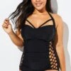 Black Cut Out Underwire Party One Piece Swimsuit -Meetcurve Shop b sfop1911021 4