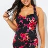 Poppies H-Back Sarong Front One Piece Swimsuit -Meetcurve Shop b sfop1911023 1
