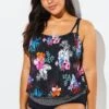 Hawaiian Printed Blouson One Piece Swimsuit 1 Hawaiian Printed Blouson One Piece Swimsuit -Meetcurve Shop b sfop1911039 1