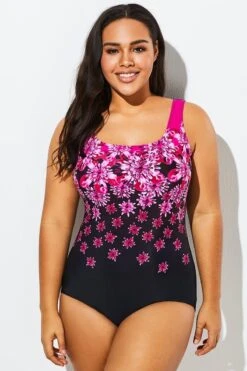 Gradient Exploded Floral Sport One Piece Swimsuit 10 Gradient Exploded Floral Sport One Piece Swimsuit -Meetcurve Shop b sfop1911048 4