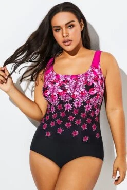 Gradient Exploded Floral Sport One Piece Swimsuit 13 Gradient Exploded Floral Sport One Piece Swimsuit -Meetcurve Shop b sfop1911048 6