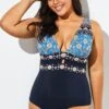 Charming Printed Cut Out One Piece Swimsuit 2 Charming Printed Cut Out One Piece Swimsuit -Meetcurve Shop b sfop1911121 1