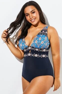 Charming Printed Cut Out One Piece Swimsuit 12 Charming Printed Cut Out One Piece Swimsuit -Meetcurve Shop b sfop1911121 6