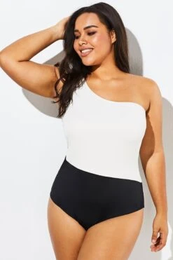 Modern One Shoulder One Piece Swimsuit For Lady