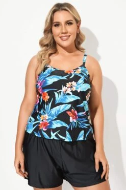 Tropical Flower One Piece Swimsuit For Lady 9 Tropical Flower One Piece Swimsuit For Lady -Meetcurve Shop b sfop2003068 4
