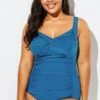 Blue Sweetheart Neckline Women One Piece Swimsuit -Meetcurve Shop b sfop2003244 44