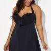 Black Bow Classic Halter Swimdress For Lady -Meetcurve Shop b sfsd1911026 1