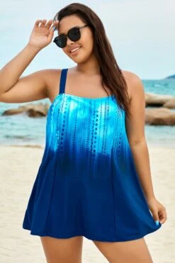 Blue Ocean Square Neckline Women Stylish Swimdress -Meetcurve Shop b sfsd1911027 5