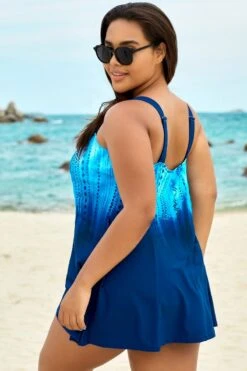 Blue Ocean Square Neckline Women Stylish Swimdress -Meetcurve Shop b sfsd1911027 6