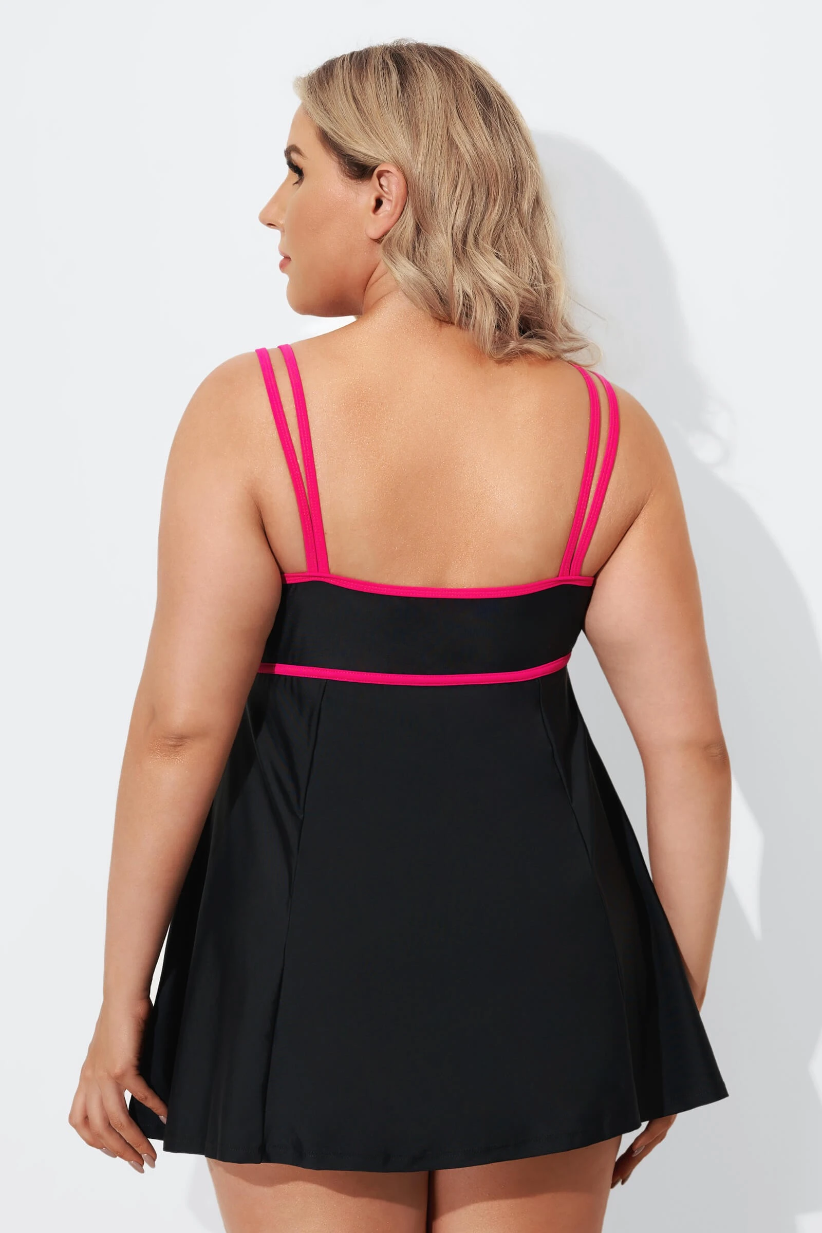 Black Scoopneck Double Lingerie Straps Swimdress 4 Black Scoopneck Double Lingerie Straps Swimdress - Image 2