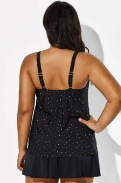 Black Square Neck Ruffle Vintage Women Swimdress 13 Black Square Neck Ruffle Vintage Women Swimdress -Meetcurve Shop b sfsd1911046 66