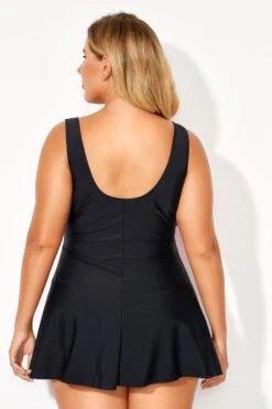 V-Neckline Criss-cross Style Women Swimdress -Meetcurve Shop b sfsd2003099 4