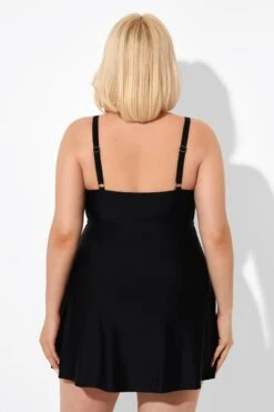 Black & White Jungle Tie Front Underwire Swimdress 10 Black & White Jungle Tie Front Underwire Swimdress -Meetcurve Shop b sfsd2003121 2