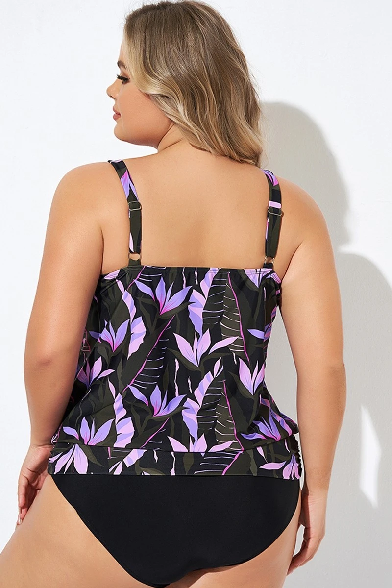 Adjustable Straps Blouson Lady Tankini Top 4 Adjustable Straps Blouson Lady Tankini Top - Image 2