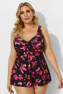 Flower Sweetheart Underwire Adjustable Straps Tankini -Meetcurve Shop b sftan1911044 4
