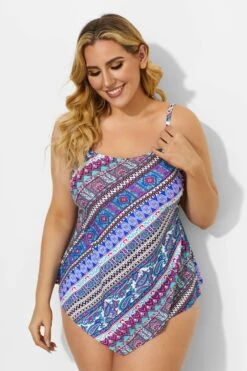 Rhythm Scarf Bandeau Vintage Women Tankini Set -Meetcurve Shop b sftan2003030 1