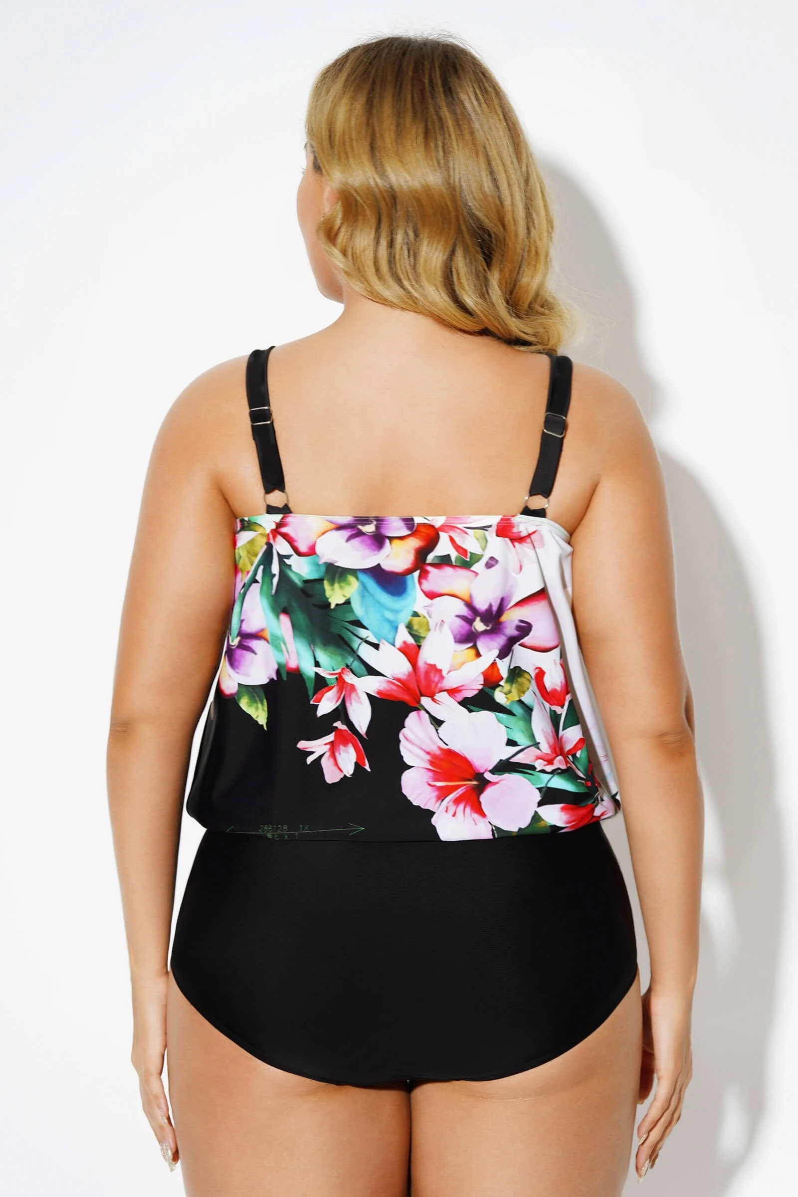 Floral Printed Loop Strap Blouson Tankini Top 4 Floral Printed Loop Strap Blouson Tankini Top - Image 2
