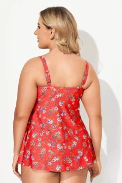 Sweetheart Neckline Floral Printed Tankini Top -Meetcurve Shop b sftan2003076 3