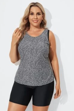 Black Leopard Longer Length Sport Tankini Set -Meetcurve Shop b sftan2003079 4