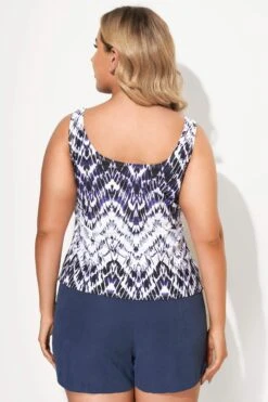 Tie Dye Zigzag Classic Lightweight Tankini Top -Meetcurve Shop b sftan2003091 3