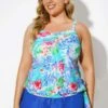 Tropical Floral Printed Elegant Tankini Top 1 Tropical Floral Printed Elegant Tankini Top -Meetcurve Shop b sftan2003137 1