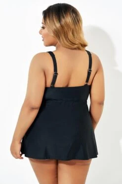 Black Sweetheart Underwire Women Tankini Top -Meetcurve Shop b sftan2003336 3