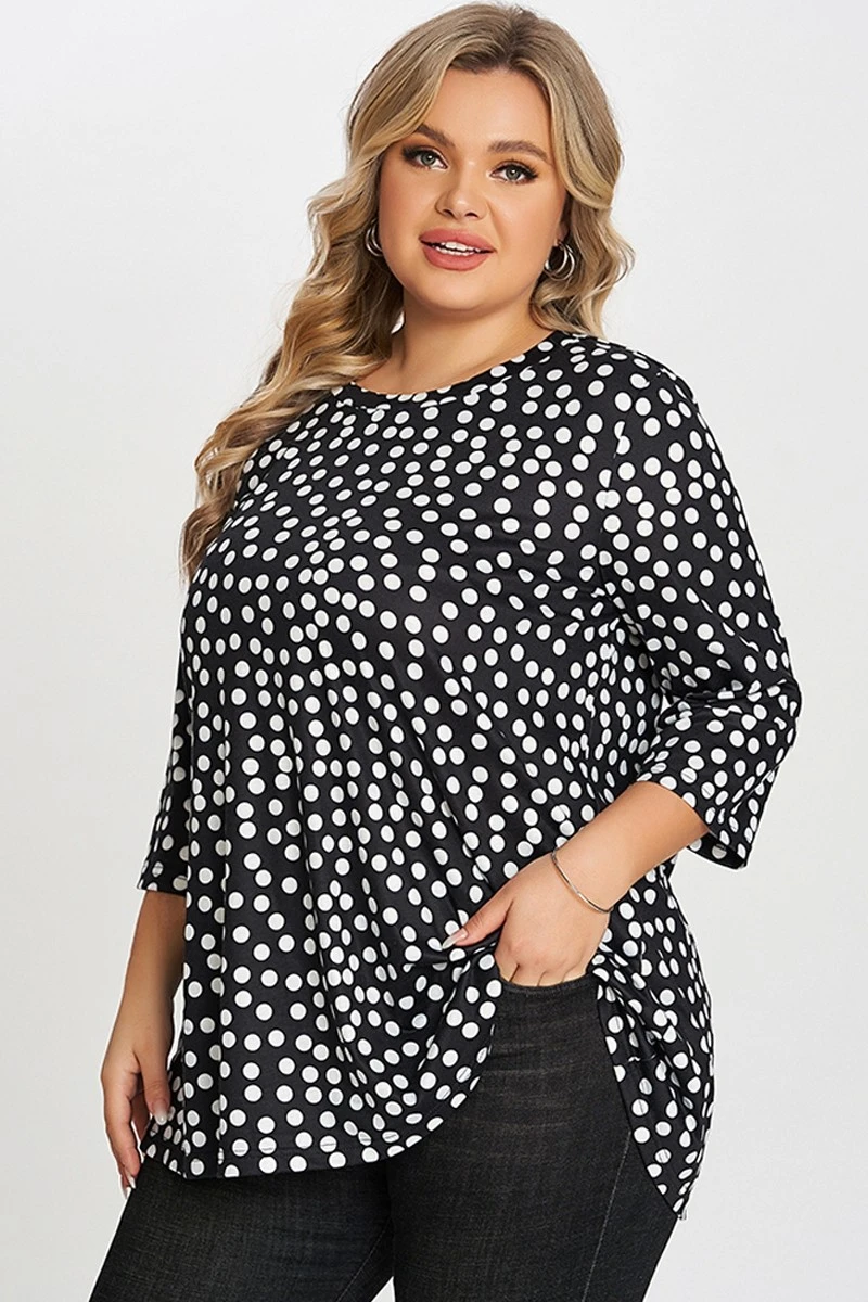 Black Dot Three Quarter Sleeves Tunic 7 Black Dot Three Quarter Sleeves Tunic - Image 5