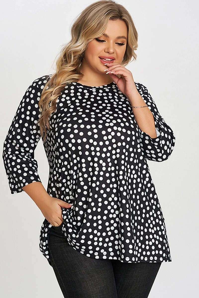 Black Dot Three Quarter Sleeves Tunic 8 Black Dot Three Quarter Sleeves Tunic - Image 6