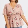 Floral Print Wrap Ruffles Asymmetrical Hem Blouse 1 Floral Print Wrap Ruffles Asymmetrical Hem Blouse -Meetcurve Shop c topbc030001 1