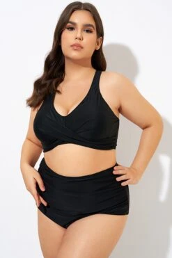 Black Twist Front Adjustable Back Latch Bikini Top -Meetcurve Shop dsc00253