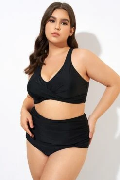 Black Twist Front Adjustable Back Latch Bikini Top -Meetcurve Shop dsc00264