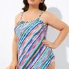 Multi Color Scarf Bandeau Longer Length Tankini Top -Meetcurve Shop dsc06708 1