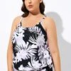 Leaf Printed Adjustable Straps Lady's Blouson Tankini Top 1 Leaf Printed Adjustable Straps Lady's Blouson Tankini Top -Meetcurve Shop dsc06929