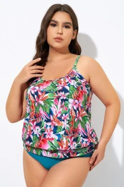 Adjustable Straps Lightweight Blouson Tankini Top 11 Adjustable Straps Lightweight Blouson Tankini Top -Meetcurve Shop dsc08443 1