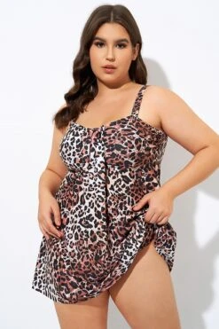 Women Adjustable Straps Two Piece Flyaway SwimDress -Meetcurve Shop dsc08530