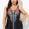 Elegant Tribal Printed Double Straps Tankini Top -Meetcurve Shop dsc08755