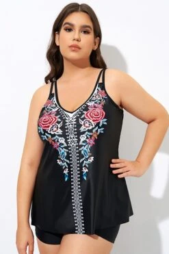 Elegant Tribal Printed Double Straps Tankini Top -Meetcurve Shop dsc08770